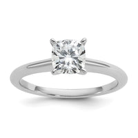 14kw 1ct Lab Grown Diamond VS+ F+ Cushion Comp Solitaire Eng Ring