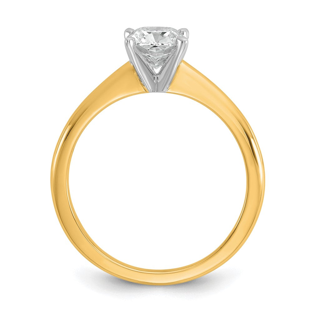 14ktt 1ct Lab Grown Diamond VS+ F+ Cushion Comp Solitaire Eng Ring