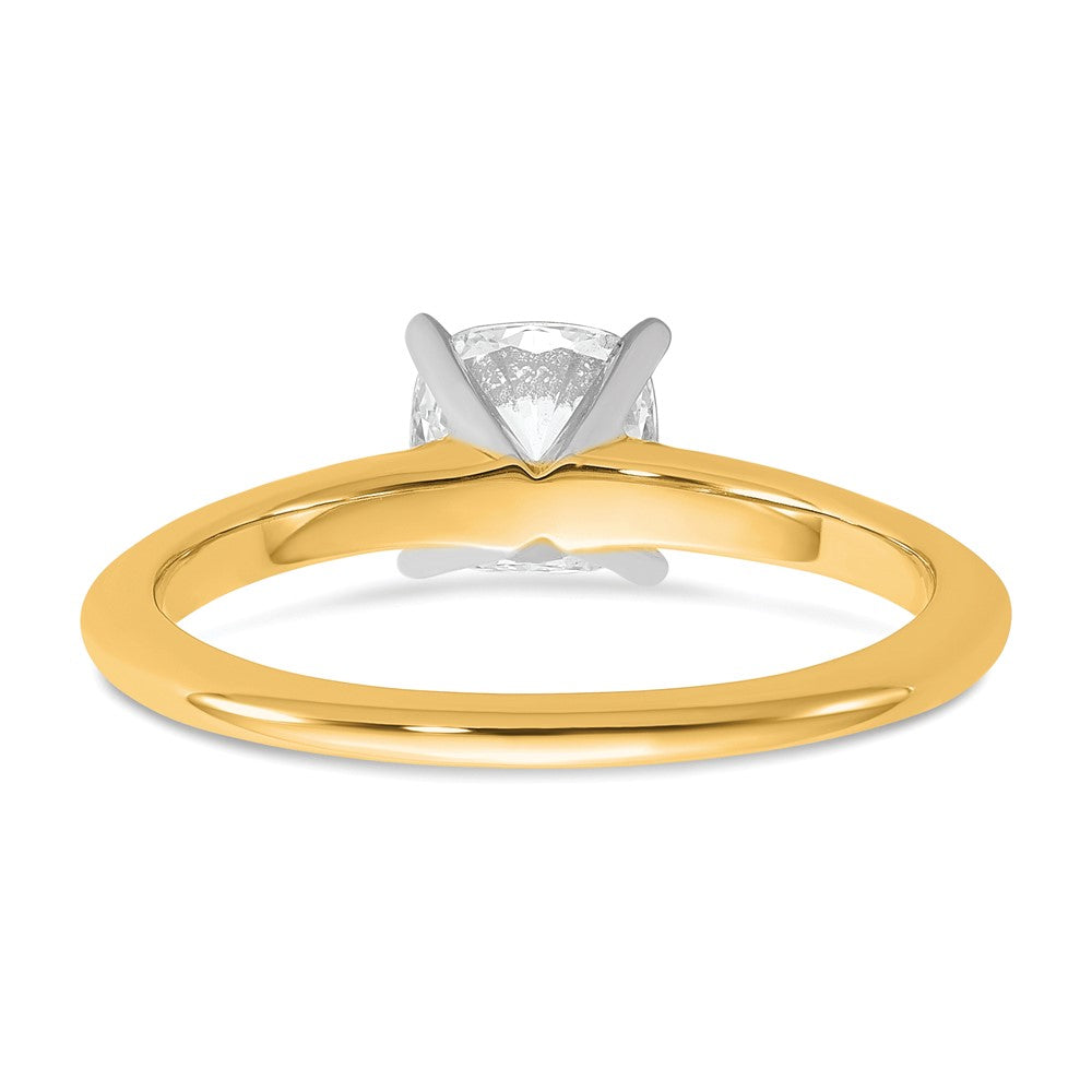 14ktt 1ct Lab Grown Diamond VS+ F+ Cushion Comp Solitaire Eng Ring