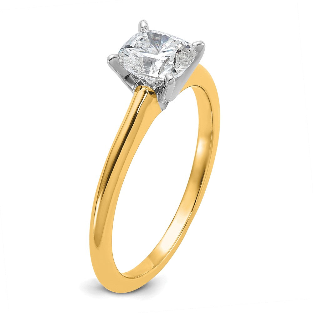 14ktt 1ct Lab Grown Diamond VS+ F+ Cushion Comp Solitaire Eng Ring