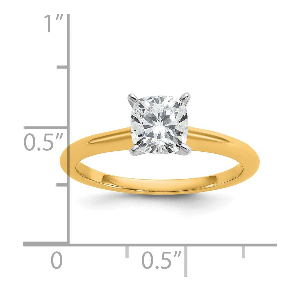 14ktt 1ct Lab Grown Diamond VS+ F+ Cushion Comp Solitaire Eng Ring