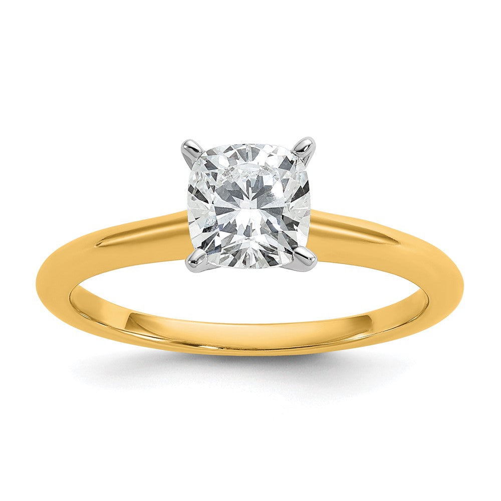 14ktt 1ct Lab Grown Diamond VS+ F+ Cushion Comp Solitaire Eng Ring