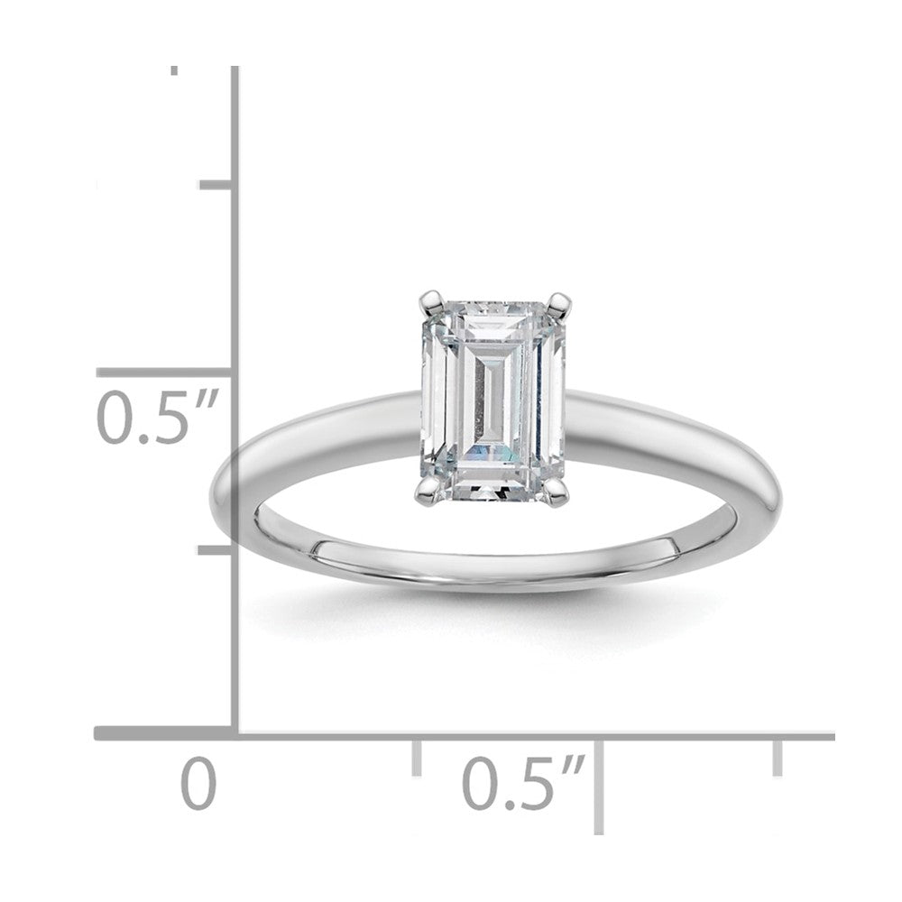 14kw 1ct Lab Grown Diamond VS+ F+ Emerald Solitaire Comp Eng Ring