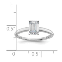 14kw 1ct Lab Grown Diamond VS+ F+ Emerald Solitaire Comp Eng Ring