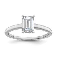 14kw 1ct Cert Lab Grown Diamond VS/SI+ G+ Emerald Solitaire Comp Eng Ring