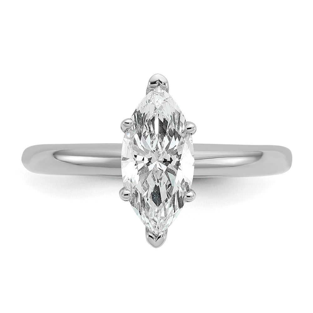14kw 1ct Lab Grown Diamond VS+ F+ Marquise Solitaire Comp Eng Ring