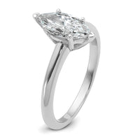 14kw 1ct Cert Lab Grown Diamond VS+ F+ Marquise Solitaire Comp Eng Ring