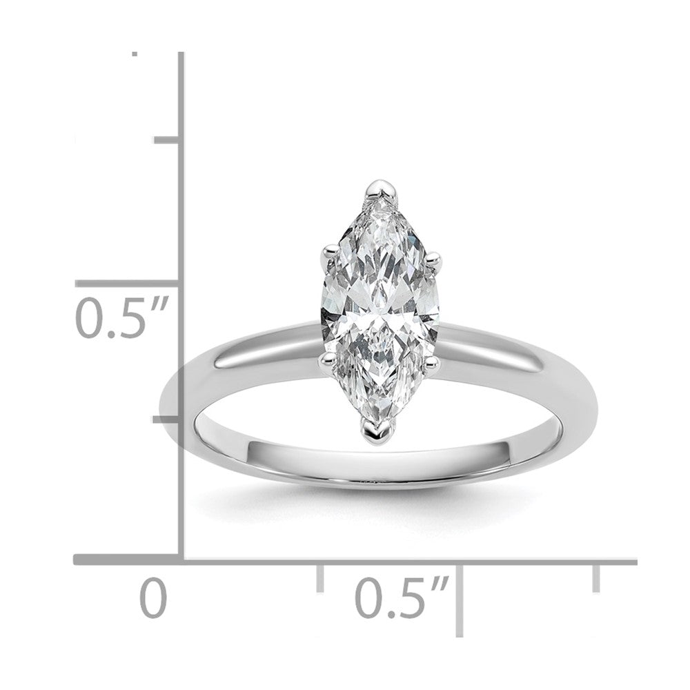 14kw 1ct Cert Lab Grown Diamond VS+ F+ Marquise Solitaire Comp Eng Ring