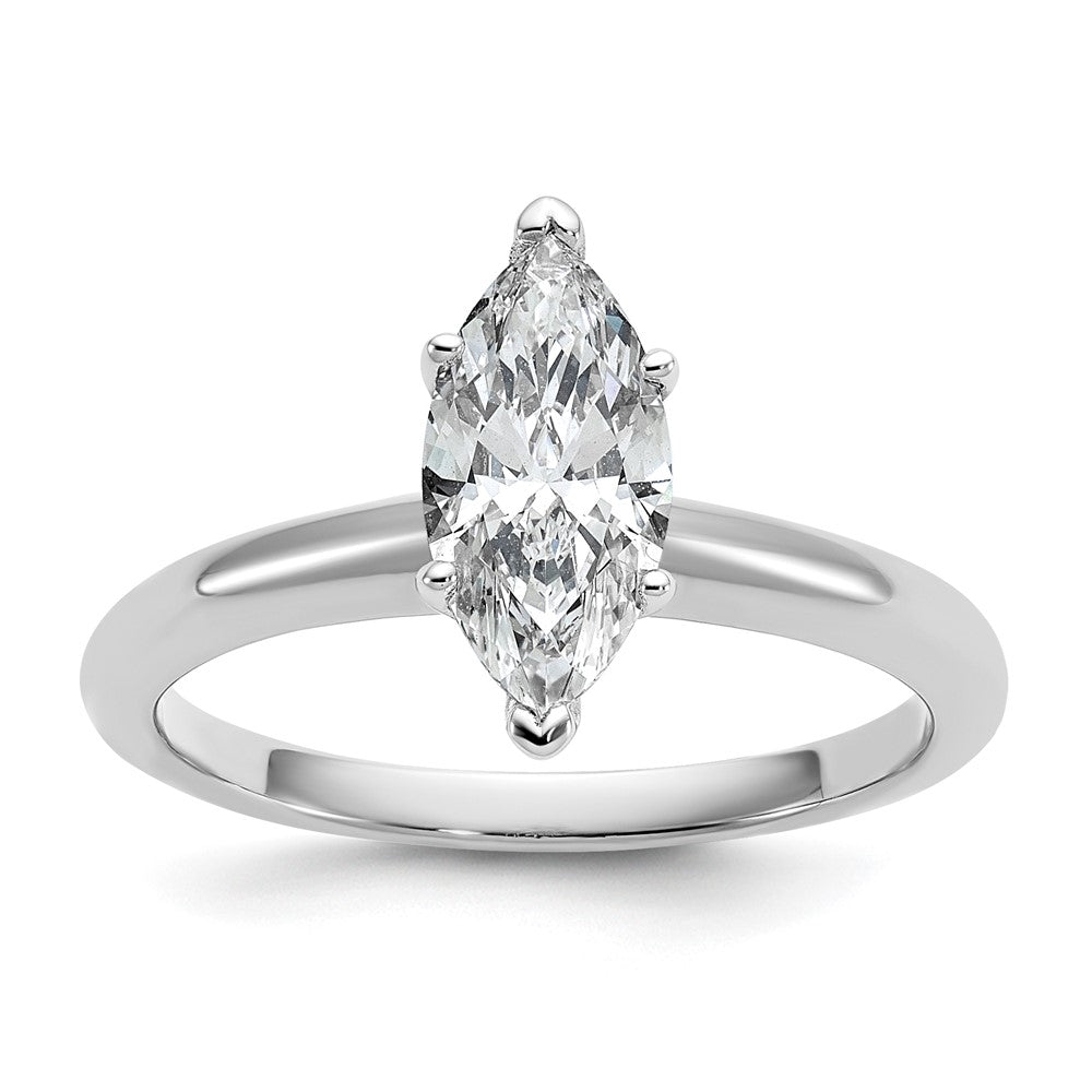 14kw 1ct Lab Grown Diamond VS+ F+ Marquise Solitaire Comp Eng Ring