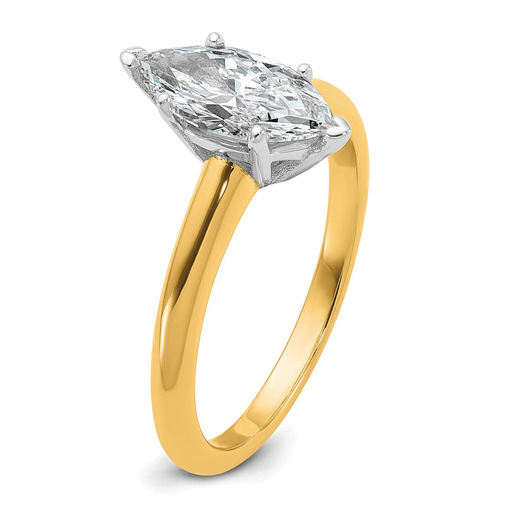 14ktt 1ct Lab Grown Diamond VS+ F+ Marquise Solitaire Comp Eng Ring