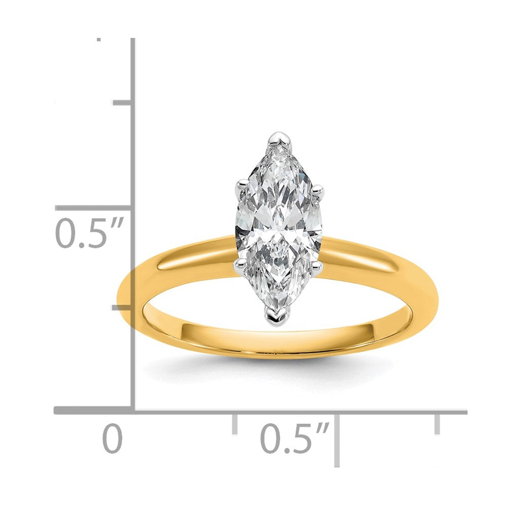 14ktt 1ct Lab Grown Diamond VS+ F+ Marquise Solitaire Comp Eng Ring