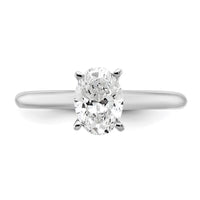 14kw 1ct Cert Lab Grown Diamond VS/SI+ G+ Oval Comp Solitaire Eng Ring