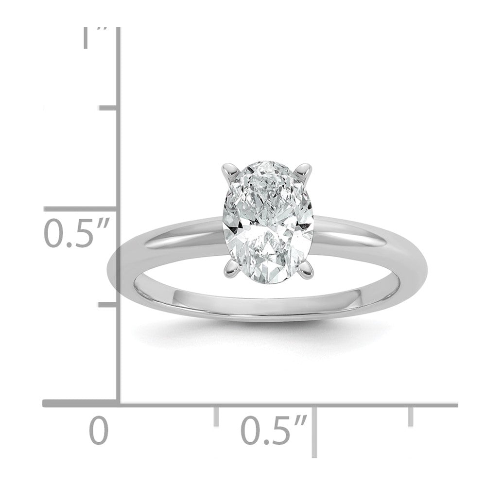 14kw 1ct Cert Lab Grown Diamond VS/SI+ G+ Oval Comp Solitaire Eng Ring