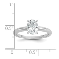 14kw 1ct Cert Lab Grown Diamond VS/SI+ G+ Oval Comp Solitaire Eng Ring