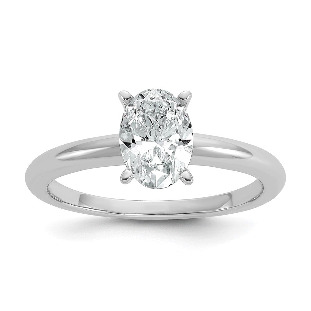 14kw 1ct Cert Lab Grown Diamond VS/SI+ G+ Oval Comp Solitaire Eng Ring