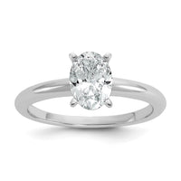 14kw 1ct Cert Lab Grown Diamond VS/SI+ G+ Oval Comp Solitaire Eng Ring