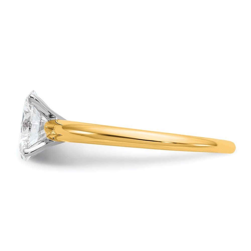 14ktt 1ct Lab Grown Diamond VS/SI+ G+ Oval Comp Solitaire Eng Ring