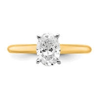 14ktt 1ct Lab Grown Diamond VS+ F+ Oval Comp Solitaire Eng Ring