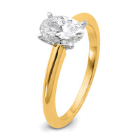 14ktt 1ct Lab Grown Diamond VS+ F+ Oval Comp Solitaire Eng Ring