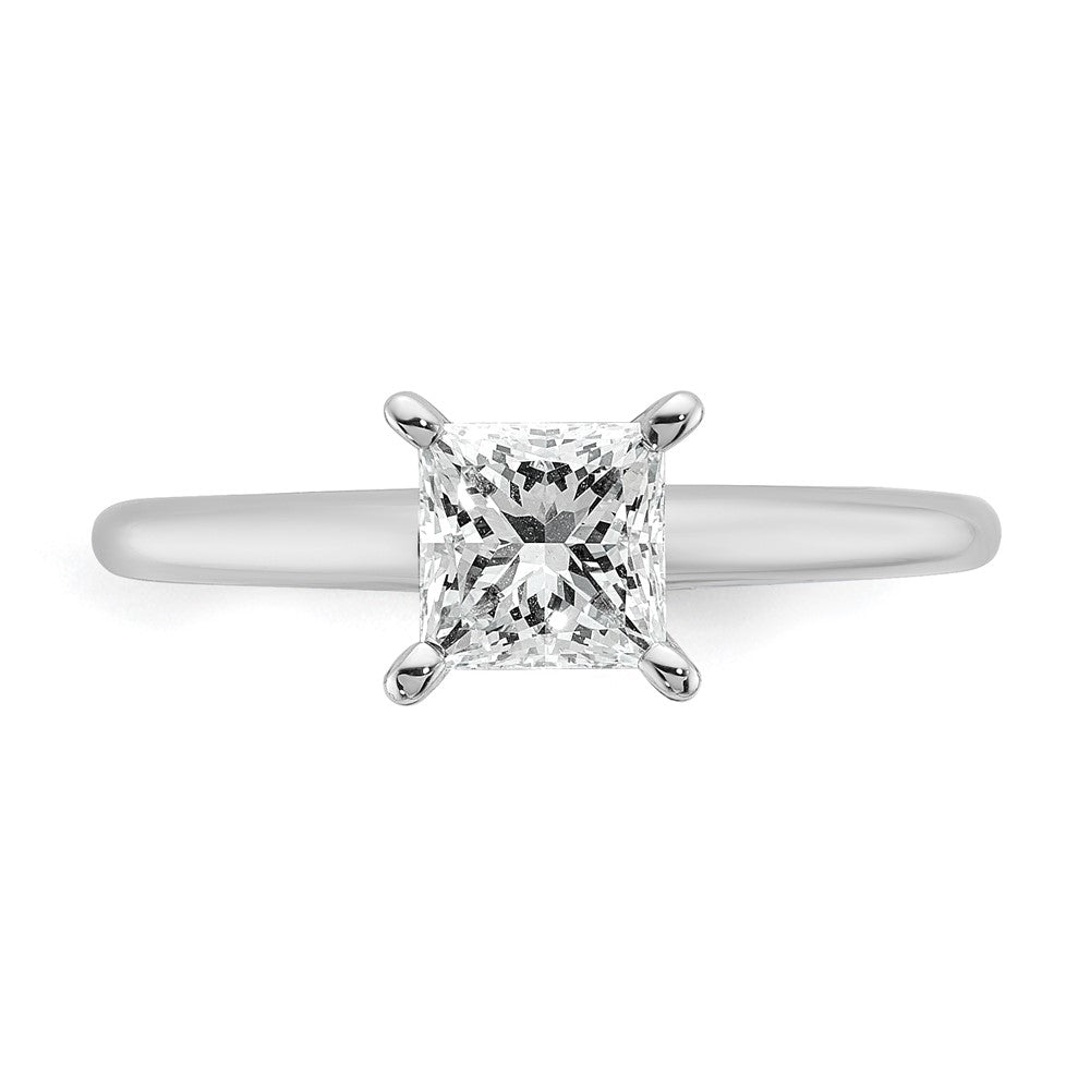 14kw 1ct Cert Lab Grown Diamond VS+ F+ Princess Comp Solitaire Eng Ring