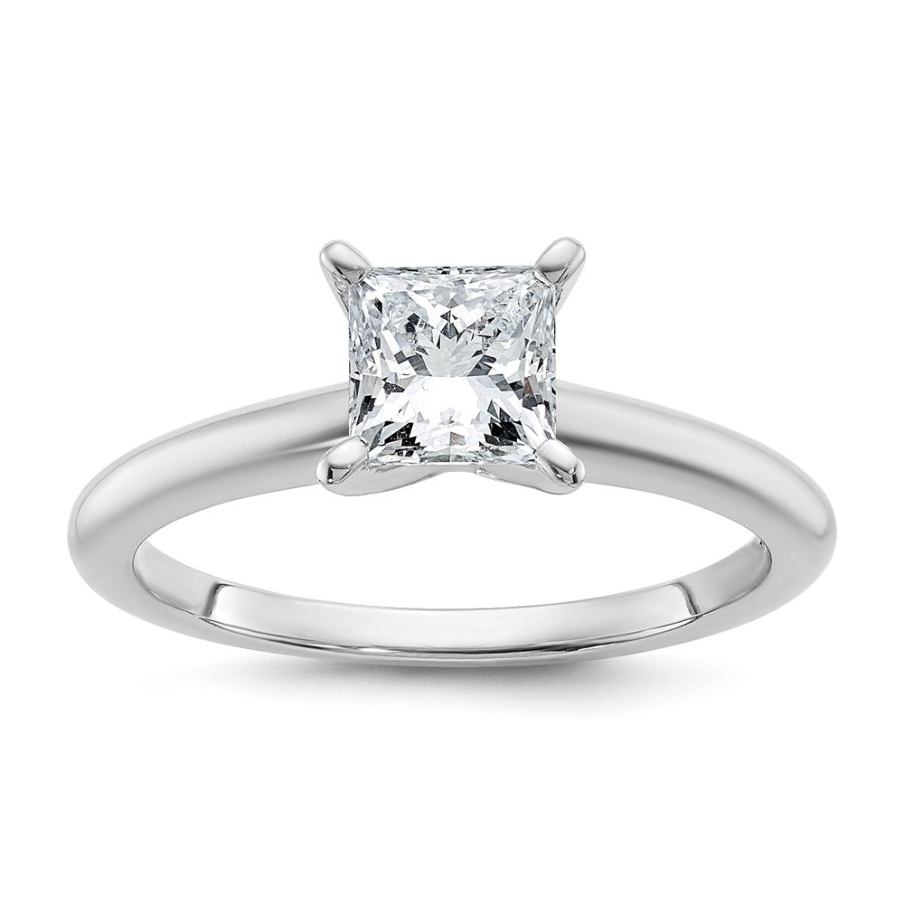 14kw 1ct Cert Lab Grown Diamond VS+ F+ Princess Comp Solitaire Eng Ring