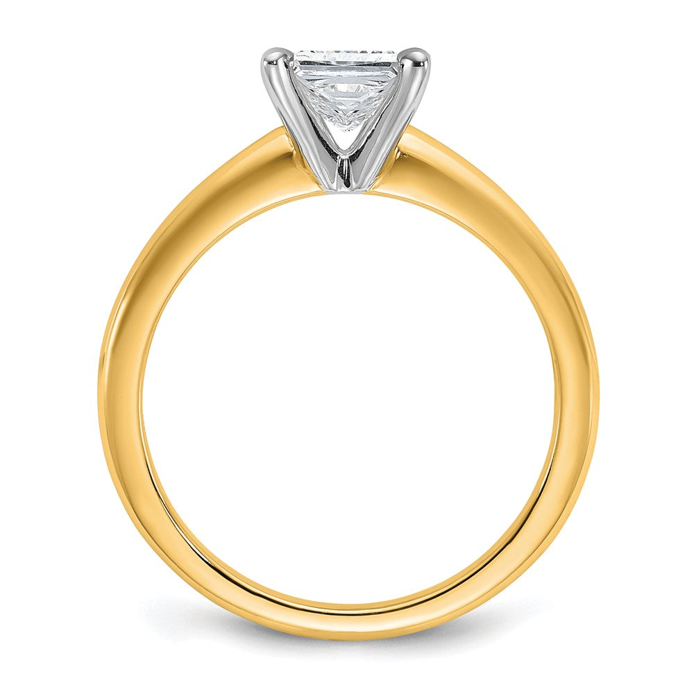 14ktt 1ct Lab Grown Diamond VS+ F+ Princess Comp Solitaire Eng Ring