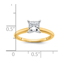 14ktt 1ct Lab Grown Diamond VS+ F+ Princess Comp Solitaire Eng Ring