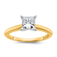 14ktt 1ct Lab Grown Diamond VS+ F+ Princess Comp Solitaire Eng Ring
