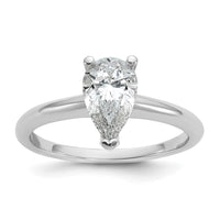 14kw 1ct Lab Grown Diamond VS/SI+ G+ Pear Solitaire Comp Eng Ring