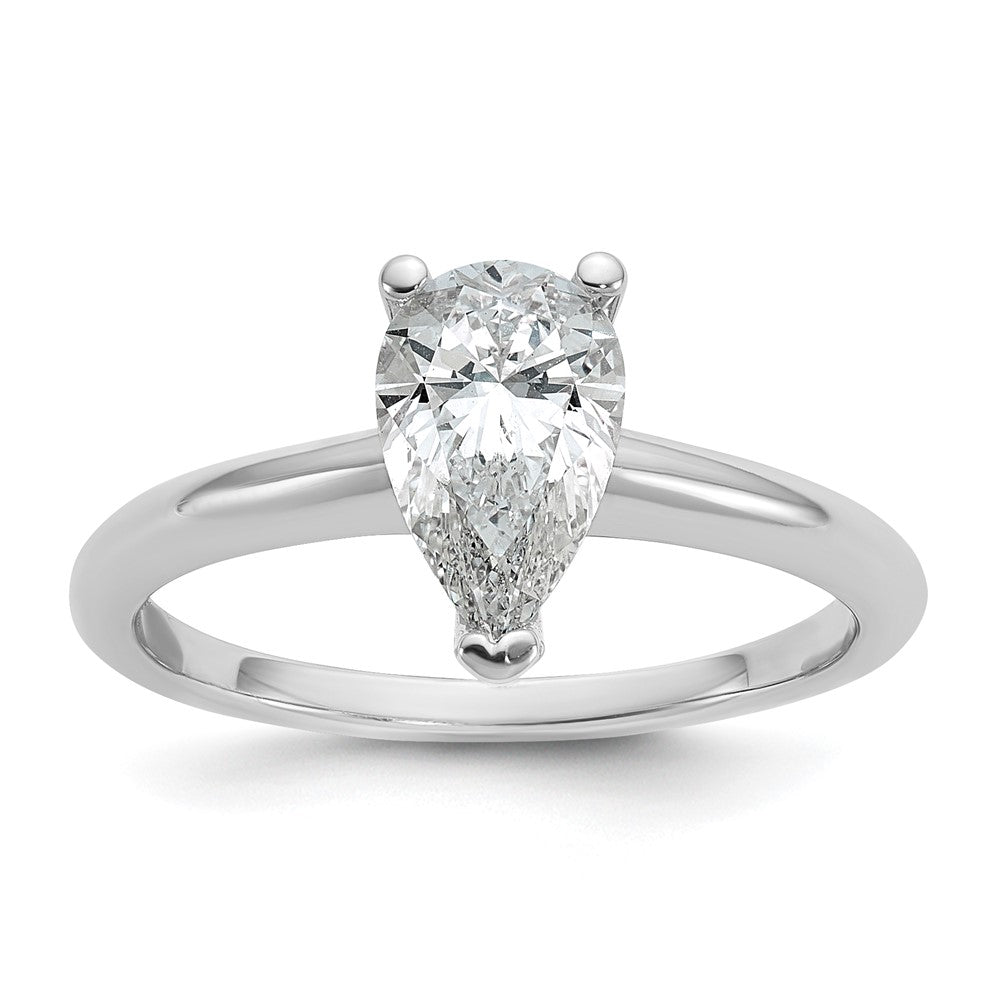14kw 1ct Cert Lab Grown Diamond VS/SI+ G+ Pear Solitaire Comp Eng Ring