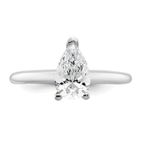 14kw 1ct Lab Grown Diamond VS/SI+ G+ Pear Solitaire Comp Eng Ring