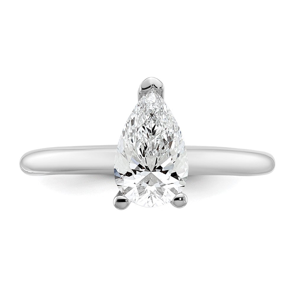 14kw 1ct Cert Lab Grown Diamond VS/SI+ G+ Pear Solitaire Comp Eng Ring