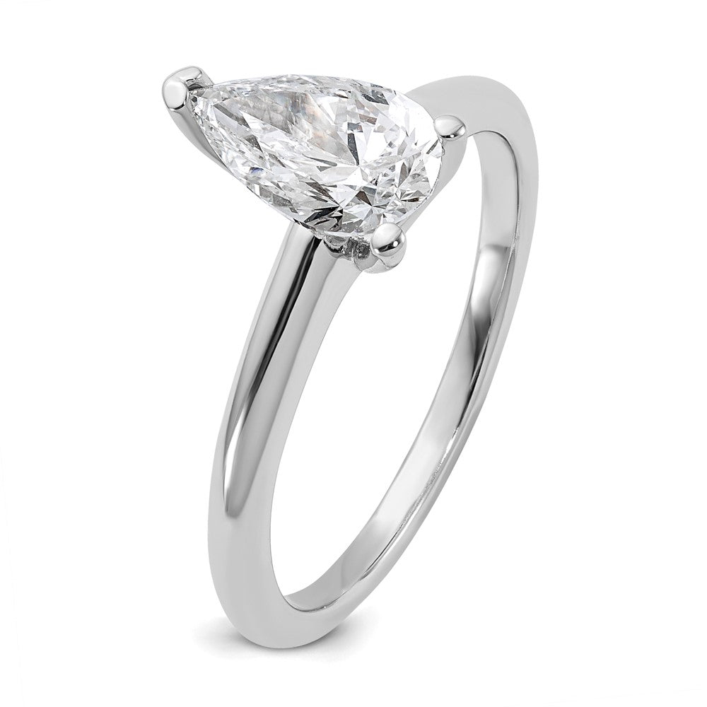 14kw 1ct Lab Grown Diamond VS/SI+ G+ Pear Solitaire Comp Eng Ring