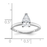 14kw 1ct Cert Lab Grown Diamond VS/SI+ G+ Pear Solitaire Comp Eng Ring
