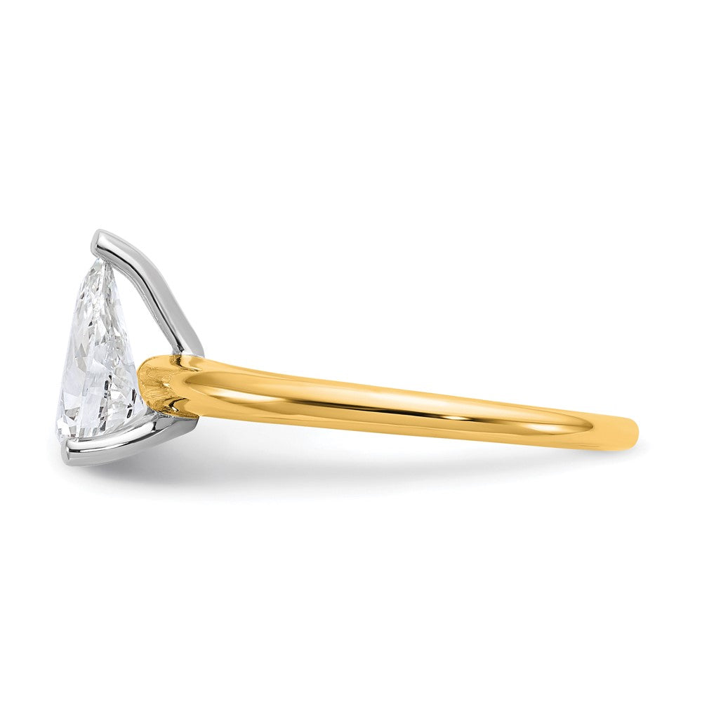 14ktt 1ct Cert Lab Grown Diamond VS+ F+ Pear Solitaire Comp Eng Ring