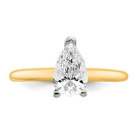 14ktt 1ct Cert Lab Grown Diamond VS+ F+ Pear Solitaire Comp Eng Ring