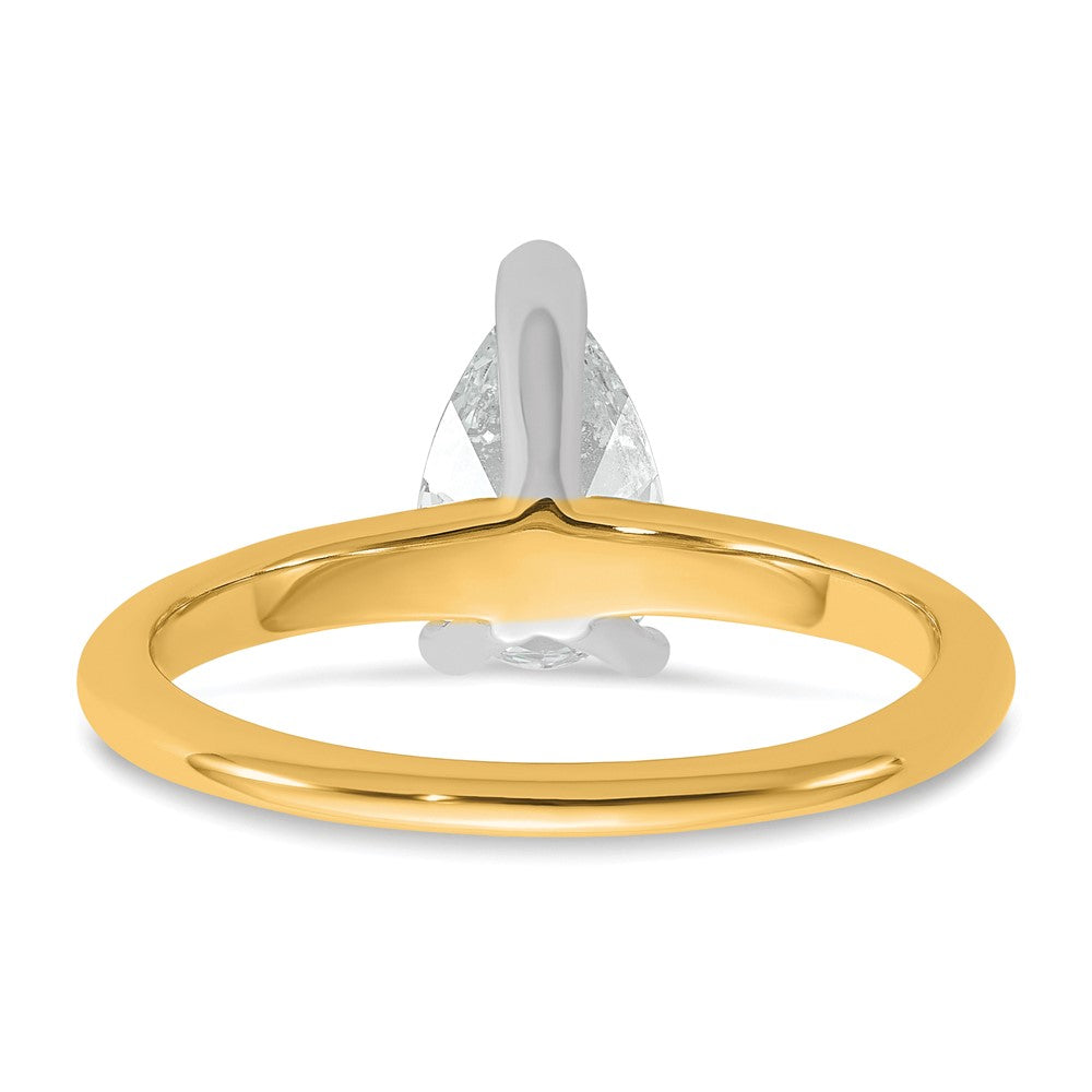 14ktt 1ct Lab Grown Diamond VS+ F+ Pear Solitaire Comp Eng Ring