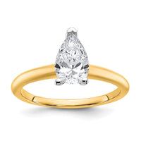 14ktt 1ct Lab Grown Diamond VS+ F+ Pear Solitaire Comp Eng Ring