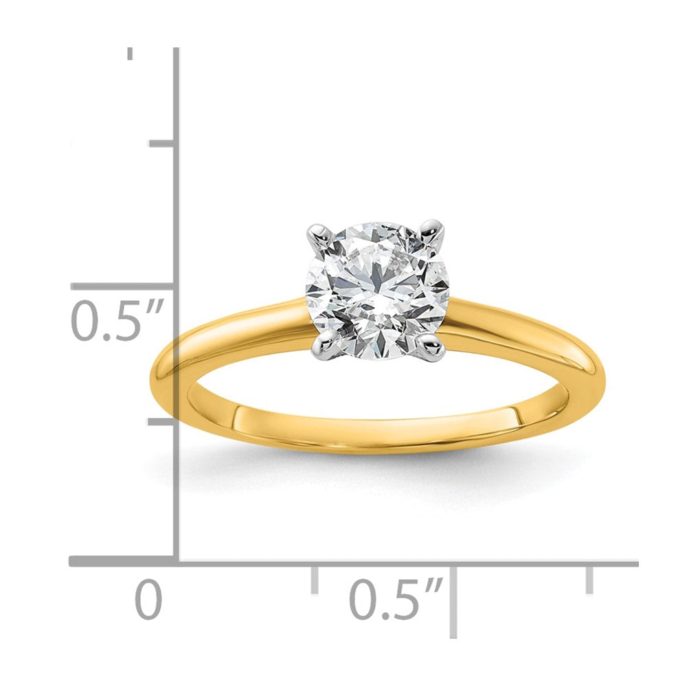 14ktt 1ct Cert Lab Grown Diamond VS/SI+ G+ Round Comp Solitaire Eng Ring