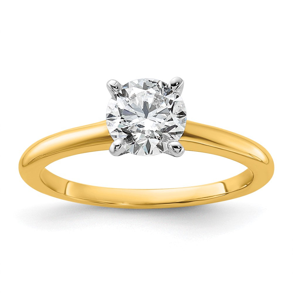14ktt 1ct Cert Lab Grown Diamond VS/SI+ G+ Round Comp Solitaire Eng Ring