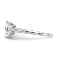 14kw 1ct Lab Grown Diamond VS/SI+ G+ Radiant Solitaire Comp Eng Ring