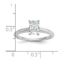 14kw 1ct Lab Grown Diamond VS/SI+ G+ Radiant Solitaire Comp Eng Ring