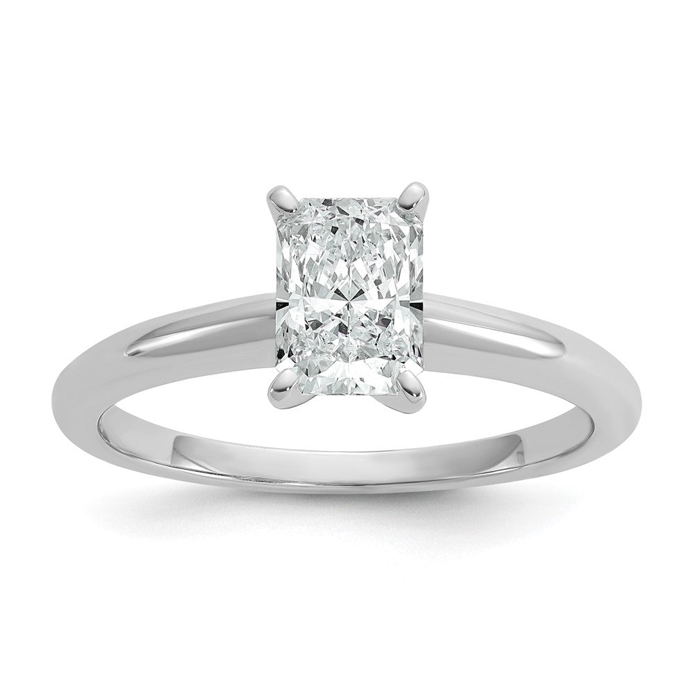 14kw 1ct Lab Grown Diamond VS/SI+ G+ Radiant Solitaire Comp Eng Ring