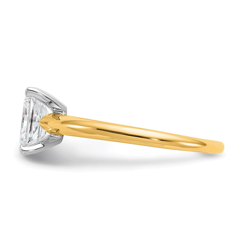 14ktt 1ct Lab Grown Diamond VS+ F+ Radiant Solitaire Comp Eng Ring