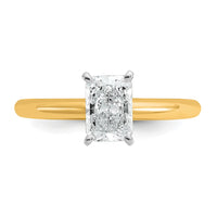 14ktt 1ct Lab Grown Diamond VS+ F+ Radiant Solitaire Comp Eng Ring