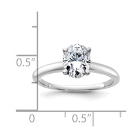 14kw 1 1/4ct Lab Grown Diamond VS/SI+ G+ Oval Comp Solitaire Eng Ring