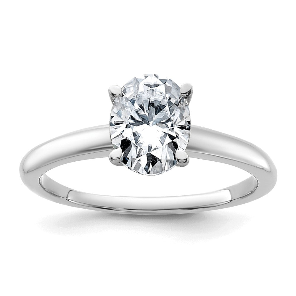 14kw 1 1/4ct Lab Grown Diamond VS+ F+ Oval Comp Solitaire Eng Ring