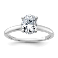 14kw 1 1/4ct Lab Grown Diamond VS/SI+ G+ Oval Comp Solitaire Eng Ring