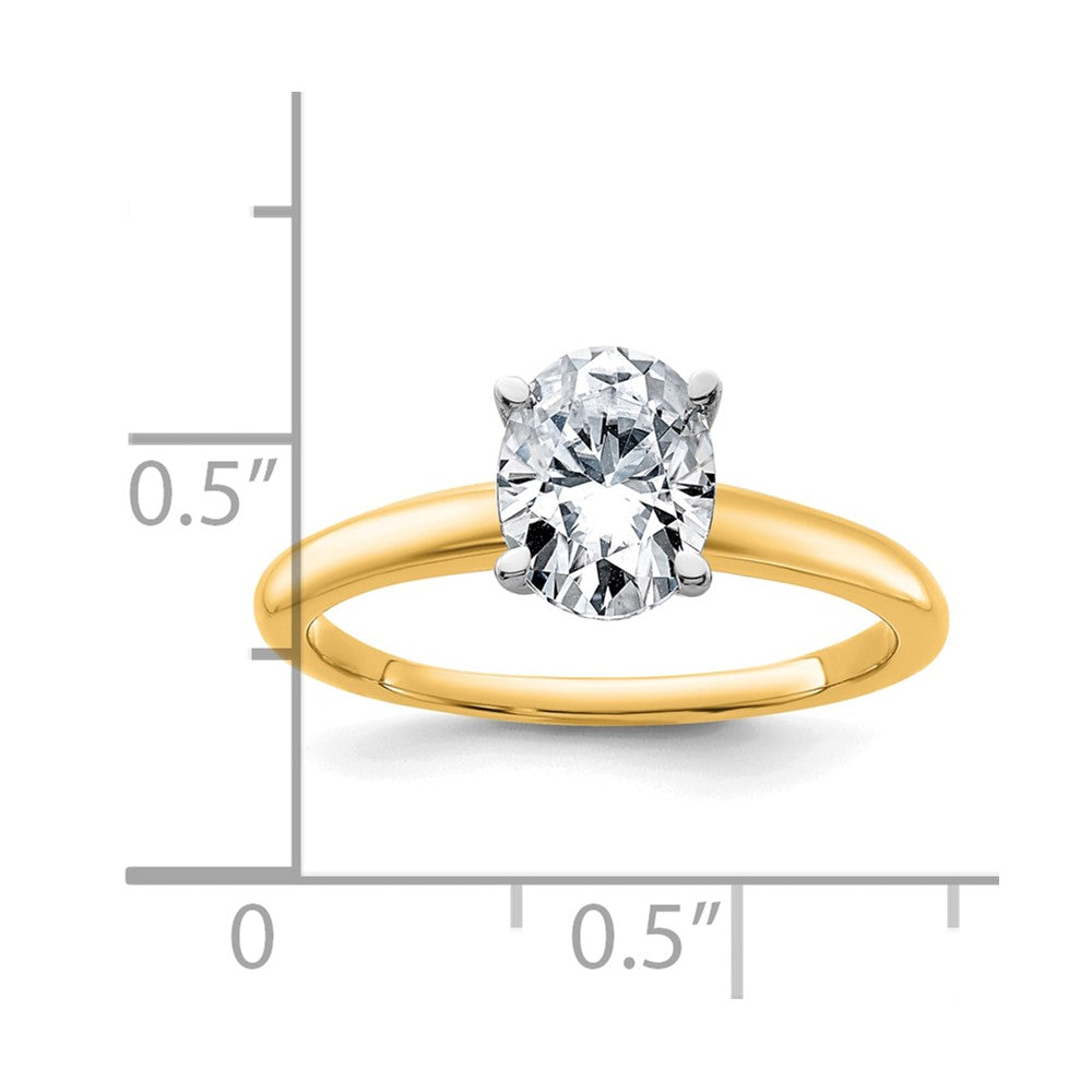14ktt 1 1/4ct Cert Lab Grown Diamond VS+ F+ Oval Comp Solitaire Eng Ring
