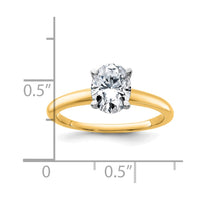 14ktt 1 1/4ct Cert Lab Grown Diamond VS+ F+ Oval Comp Solitaire Eng Ring
